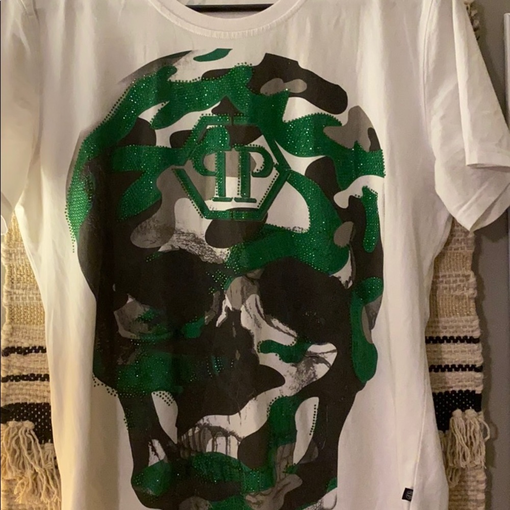 Phillip plein sparkle skull shirt large